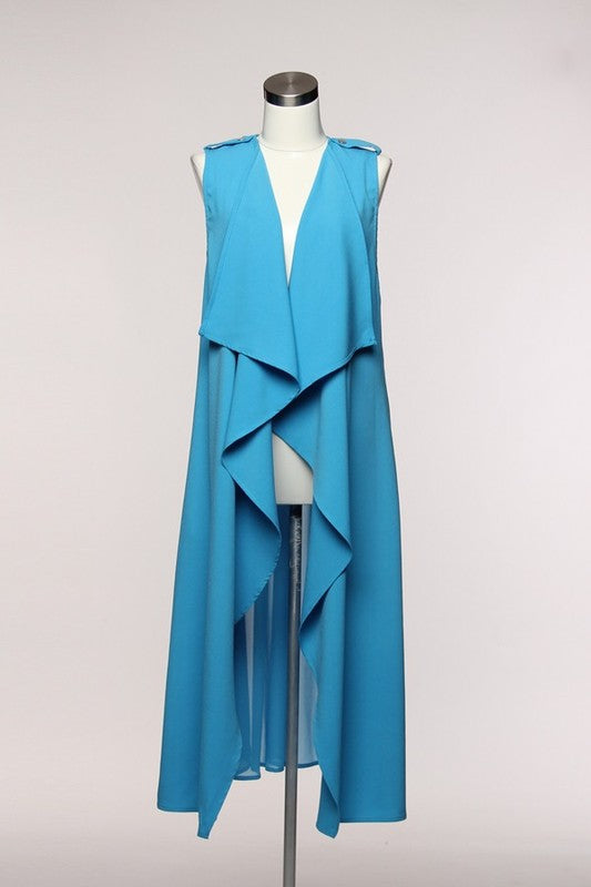 Cascading Front Vest With Back Detail